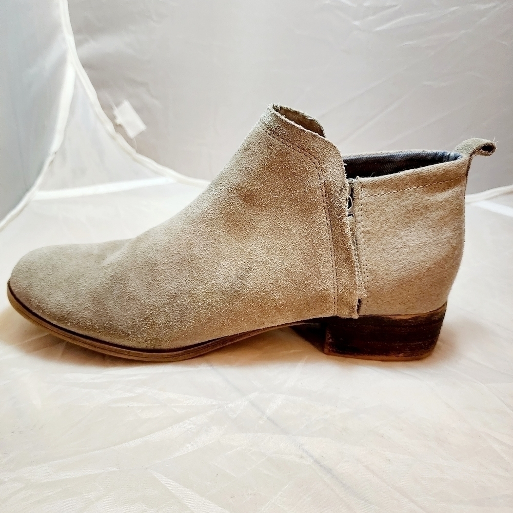 Toms Toffee Suede Deia Ankle Boots Women's 9 Tuape Neutral Tan Brown Side Zip - Picture 6 of 15